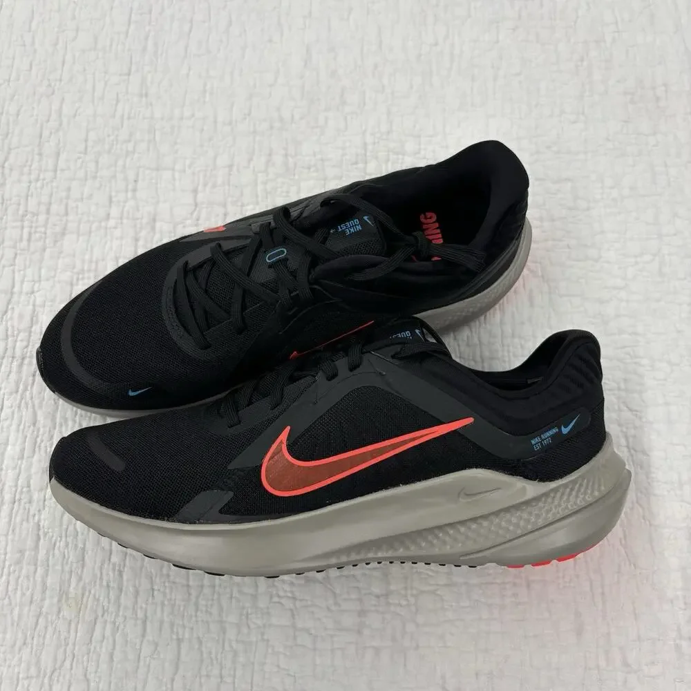 Nike Quest 5 Men’s Size 9.5 Black Bright Crimson Running Shoes